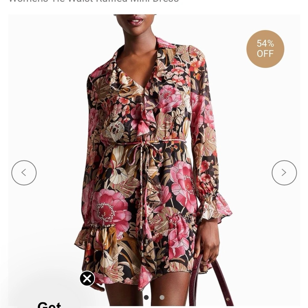 NWT Ted Baker London Floral Ruffled Dress Size 2